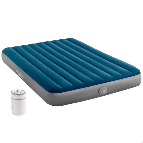 Intex Queen Dura-Beam Prestige Downy Air Mattress with Rechargeable Pump 203x152x25cm