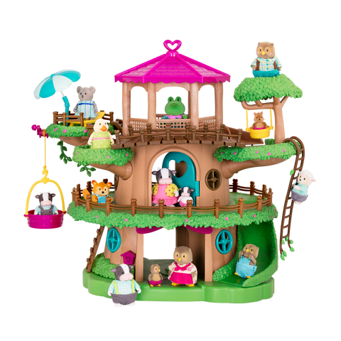 Li'l Woodzeez Family Treehouse Playhouse with Accessories