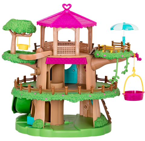 Li'l Woodzeez Family Treehouse Playhouse with Accessories