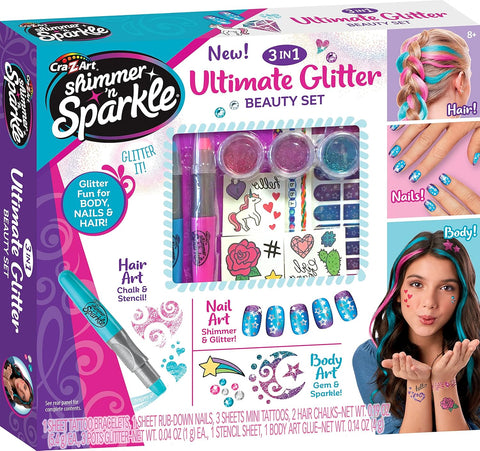 Cra-Z-Art Shimmer 'N Sparkle 3 in 1 Ultimate Glitter Beauty Set