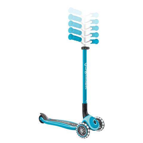 Globber Master Lights Foldable 3-Wheel Scooter Aqua 4-14 Years