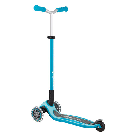 Globber Master Lights Foldable 3-Wheel Scooter Aqua 4-14 Years