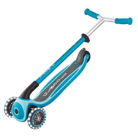 Globber Master Lights Foldable 3-Wheel Scooter Aqua 4-14 Years