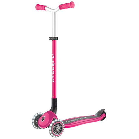 Globber Master Lights Foldable 3-Wheel Scooter Fuschia 4-14 Years