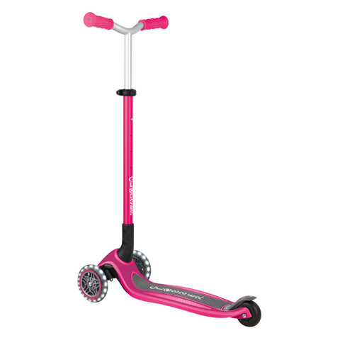 Globber Master Lights Foldable 3-Wheel Scooter Fuschia 4-14 Years