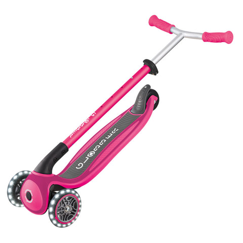 Globber Master Lights Foldable 3-Wheel Scooter Fuschia 4-14 Years
