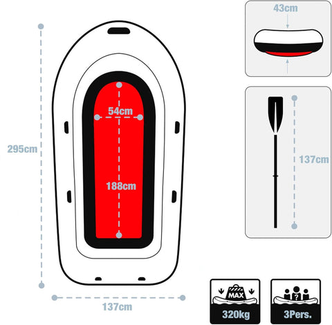 Intex Challenger 3 Boat Set 3 Person 295x137x43cm