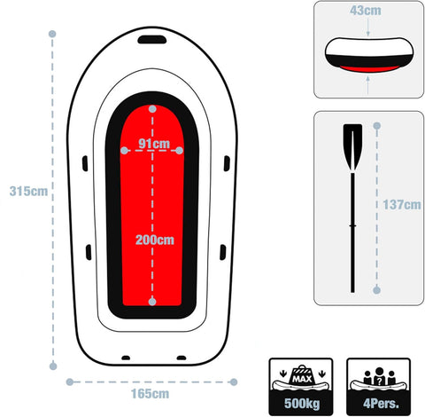 Intex Excursion 4 Boat Set 4 Person 315x165x43cm