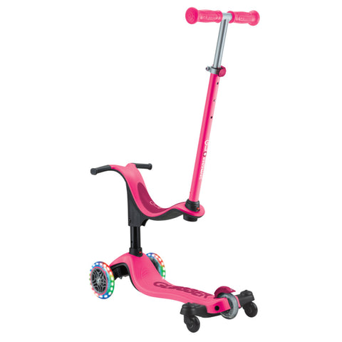 Globber GO•UP Sporty Lights 360 Scooter With Seat Fuschia 1-7 Years