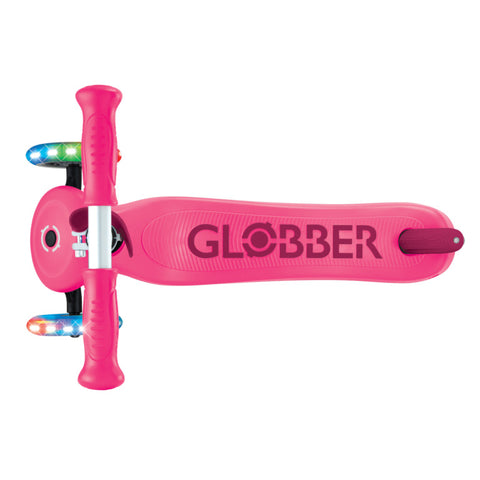 Globber GO•UP Sporty Lights 360 Scooter With Seat Fuschia 1-7 Years