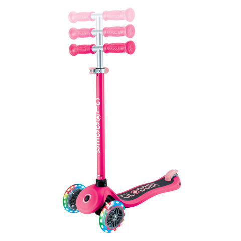 Globber Primo Lights 3-Wheel Scooter Fuschia 3-7 Years