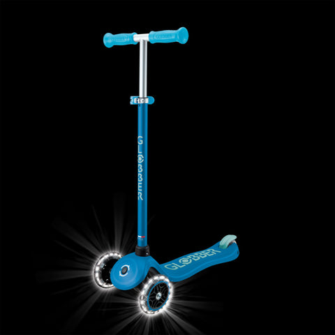 Globber Primo Plus Lights Glow 3-Wheel Scooter Deep Blue 3-9 Years