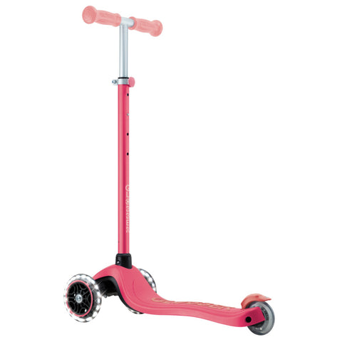 Globber Primo Plus Lights Glow 3-Wheel Scooter Coral Pink 3-9 Years