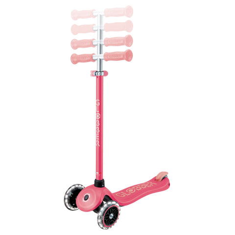 Globber Primo Plus Lights Glow 3-Wheel Scooter Coral Pink 3-9 Years