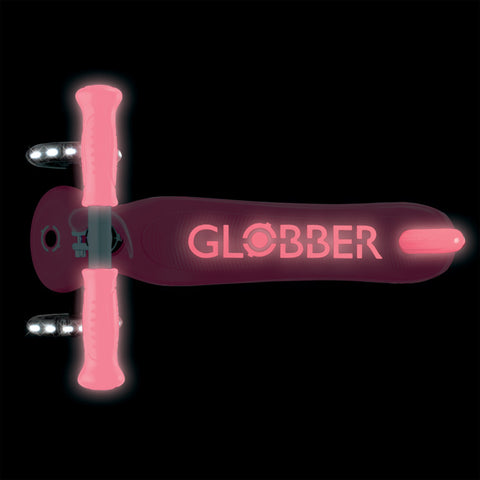 Globber Primo Plus Lights Glow 3-Wheel Scooter Coral Pink 3-9 Years