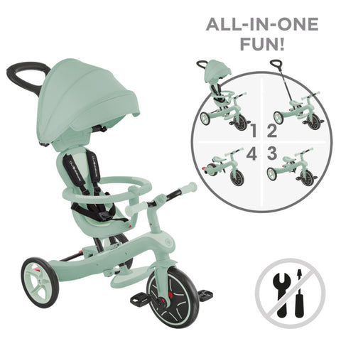 Globber EXPLORER TRIKE 4in1 ECOLOGIC Pistachio