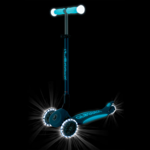 Globber Elite Lights Glow 3-Wheel Scooter Deep Blue 3-9 Year