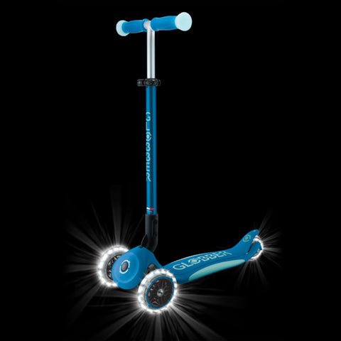 Globber Elite Lights Glow 3-Wheel Scooter Deep Blue 3-9 Year