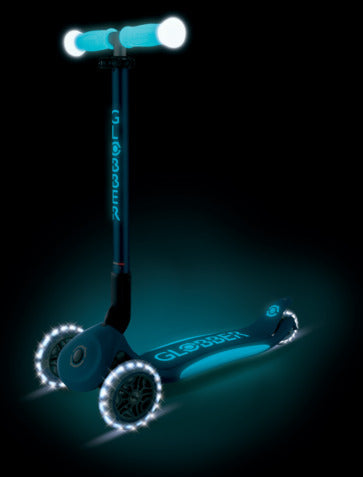 Globber Elite Lights Glow 3-Wheel Scooter Deep Blue 3-9 Year