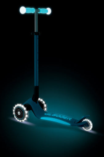 Globber Elite Lights Glow 3-Wheel Scooter Deep Blue 3-9 Year