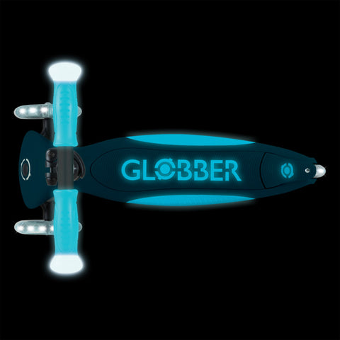 Globber Elite Lights Glow 3-Wheel Scooter Deep Blue 3-9 Year