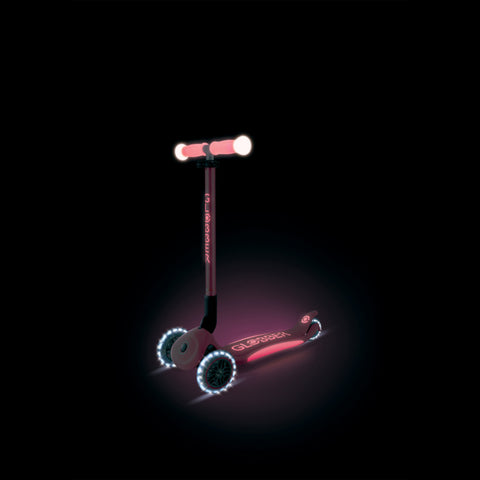 Globber Elite Lights Glow 3-Wheel Scooter Coral Pink 3-9 Year