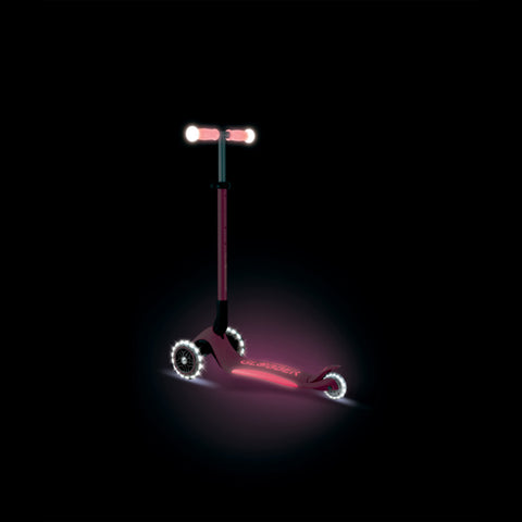 Globber Elite Lights Glow 3-Wheel Scooter Coral Pink 3-9 Year