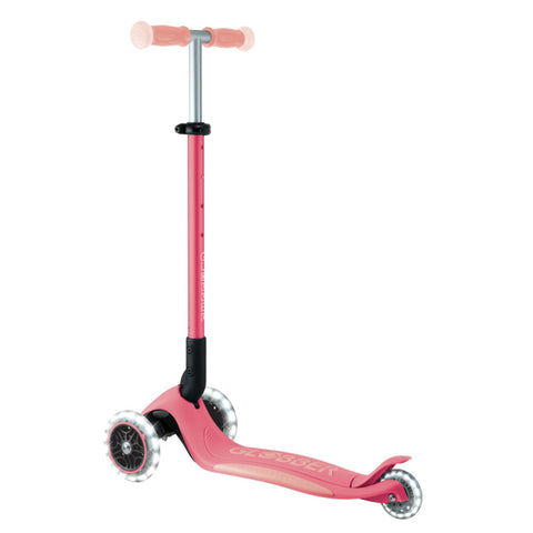Globber Elite Lights Glow 3-Wheel Scooter Coral Pink 3-9 Year
