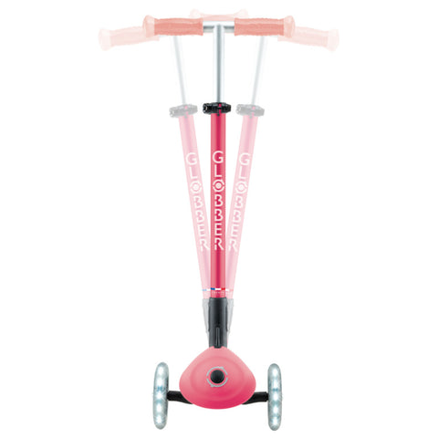 Globber Elite Lights Glow 3-Wheel Scooter Coral Pink 3-9 Year
