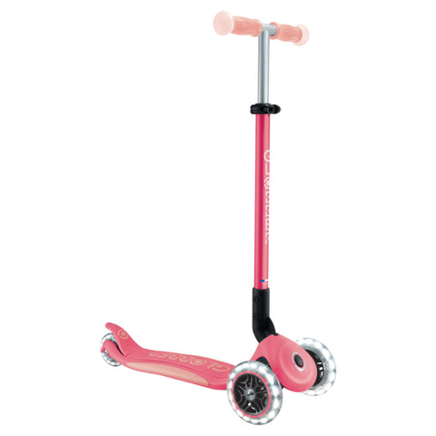 Globber Elite Lights Glow 3-Wheel Scooter Coral Pink 3-9 Year
