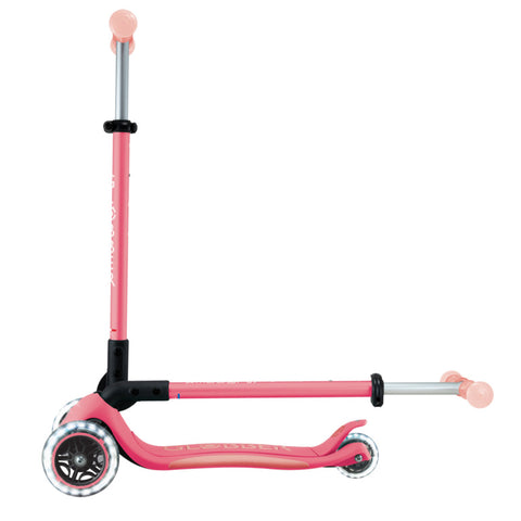 Globber Elite Lights Glow 3-Wheel Scooter Coral Pink 3-9 Year