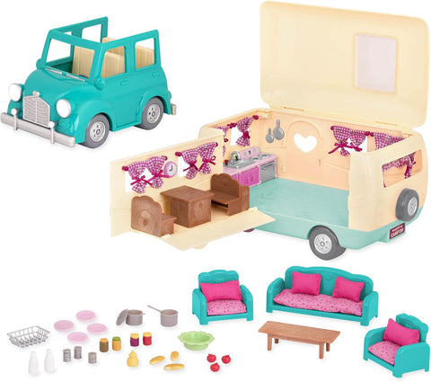 Li'l Woodzeez Happy Camper Playset with Car and Accessories