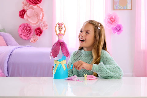 Barbie Petal Pop Scented Fashion Doll With Pink Tulip Dress, Reveal Accessories Like Bunny & More JMF57