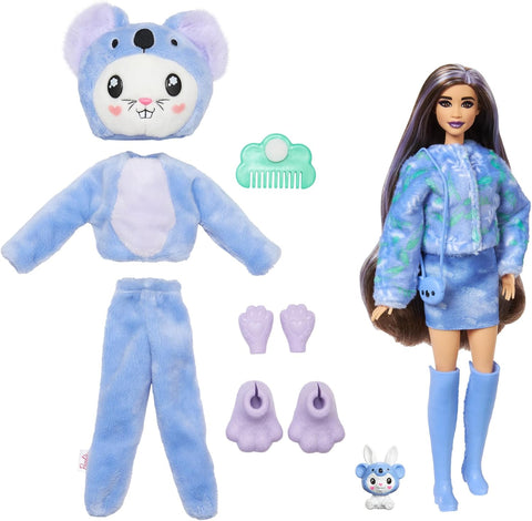 Barbie Cutie Reveal with Animal Plush Costume & 10 Surprises Bunny as a Koala