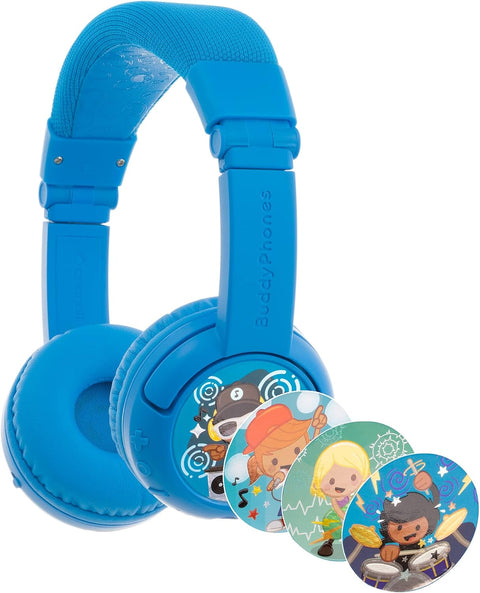 Buddyphones Play+ Wireless Headphones Cool Blue