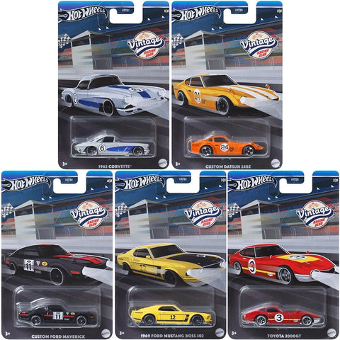 Hot Wheels 1:64 Scale Die-Cast Vintage Racing Club Car Assortment