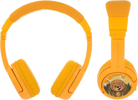 Buddyphones Explore Plus Foldable Headphones With Mic Sun Yelllow