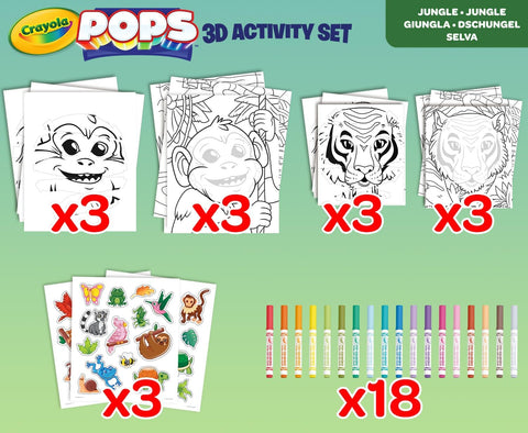 Crayola Color Pops All In One Jungle 3D Activity Set