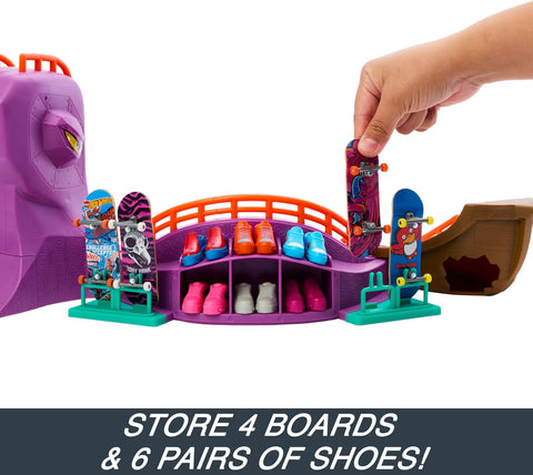 Hot Wheels Skate Octopark Playset, With Exclusive Fingerboard And Skate Shoes