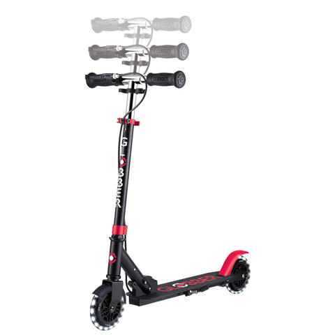 Globber Flow Element Junior Lights Foldable Scooter Black/Red 3+ Years