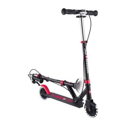 Globber Flow Element Junior Lights Foldable Scooter Black/Red 3+ Years