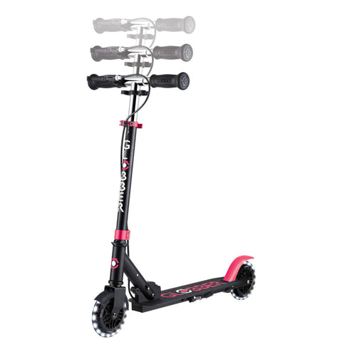 Globber Flow Element Junior Lights Foldable Scooter Black/Pink 3+ Years