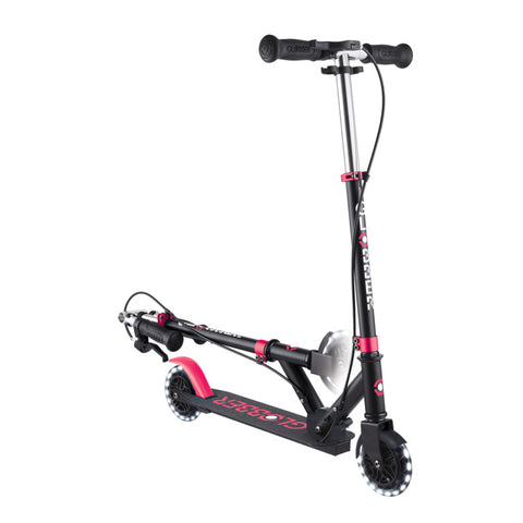 Globber Flow Element Junior Lights Foldable Scooter Black/Pink 3+ Years