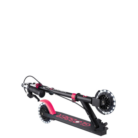 Globber Flow Element Junior Lights Foldable Scooter Black/Pink 3+ Years