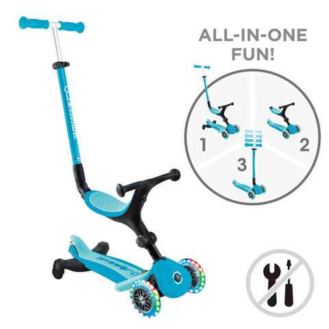 Globber GO•UP ACTIVE LIGHTS 360° Foldable Scooter Aqua 3-9 Years