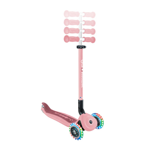 Globber GO•UP ACTIVE LIGHTS 360° Foldable Scooter Pastel Pink 3-9 Years