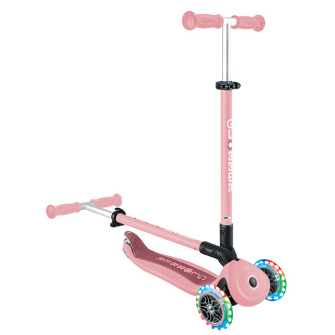 Globber GO•UP ACTIVE LIGHTS 360° Foldable Scooter Pastel Pink 3-9 Years
