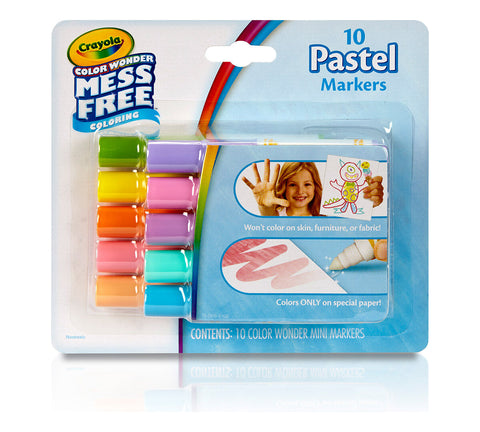 Crayola Color Wonder Mess Free 10 Mini Markers Pastel Colors