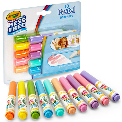 Crayola Color Wonder Mess Free 10 Mini Markers Pastel Colors