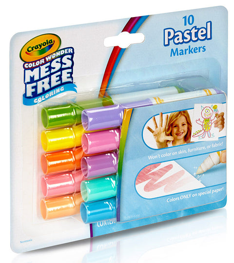 Crayola Color Wonder Mess Free 10 Mini Markers Pastel Colors